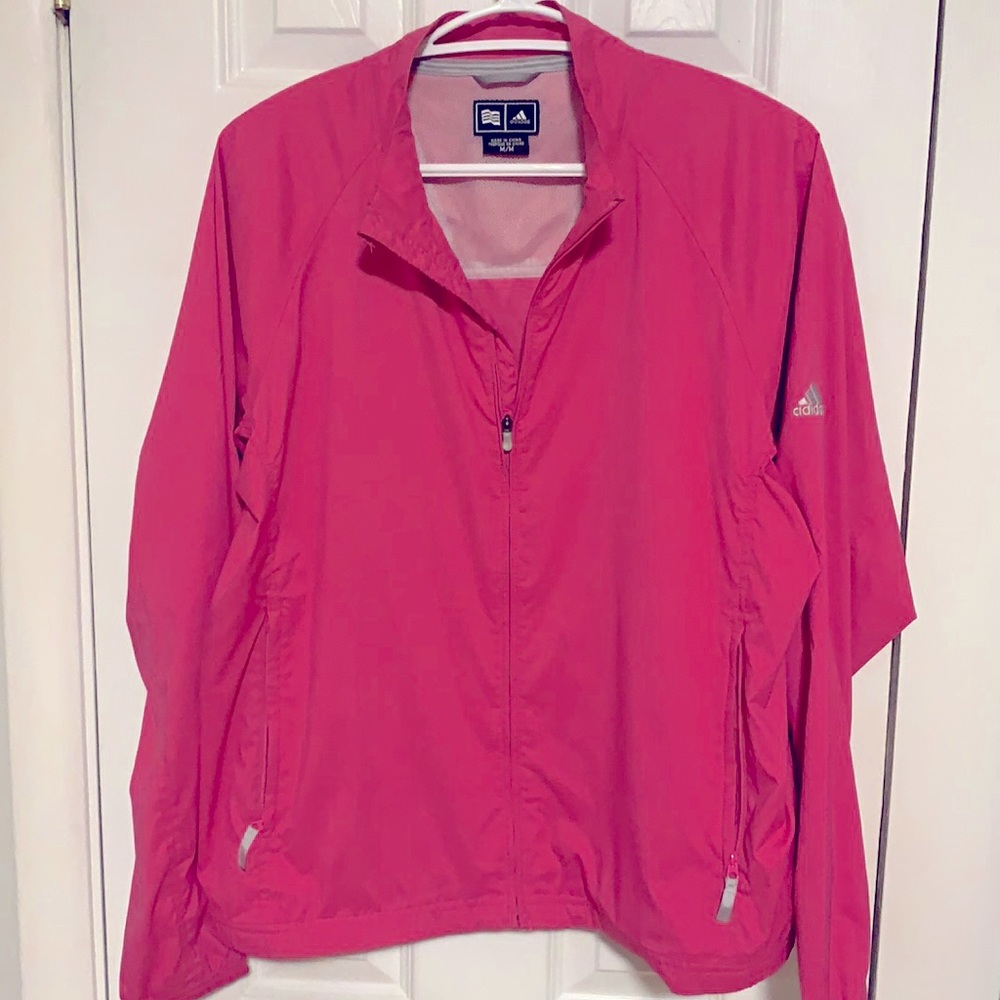 BNWT Adidas hot pink full zip windbreaker jacket